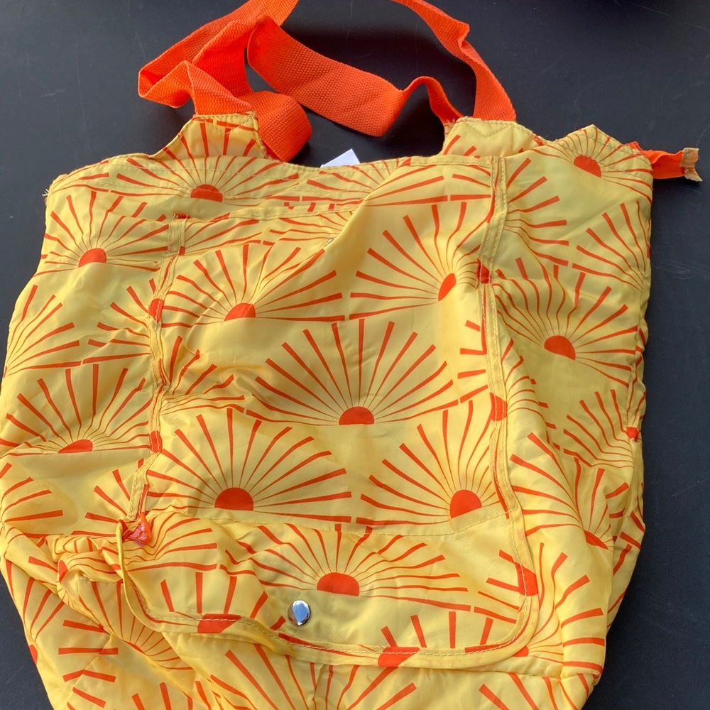 Yellow and Orange insulated Tote Bag foldable